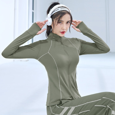 【zhousoit严选】健身上衣春季修身时尚显瘦长袖跑步瑜伽服跑步外套运动外套女